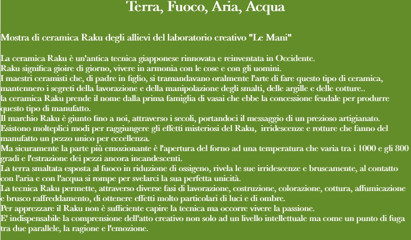 Terra, Fuoco, Aria, Acqua